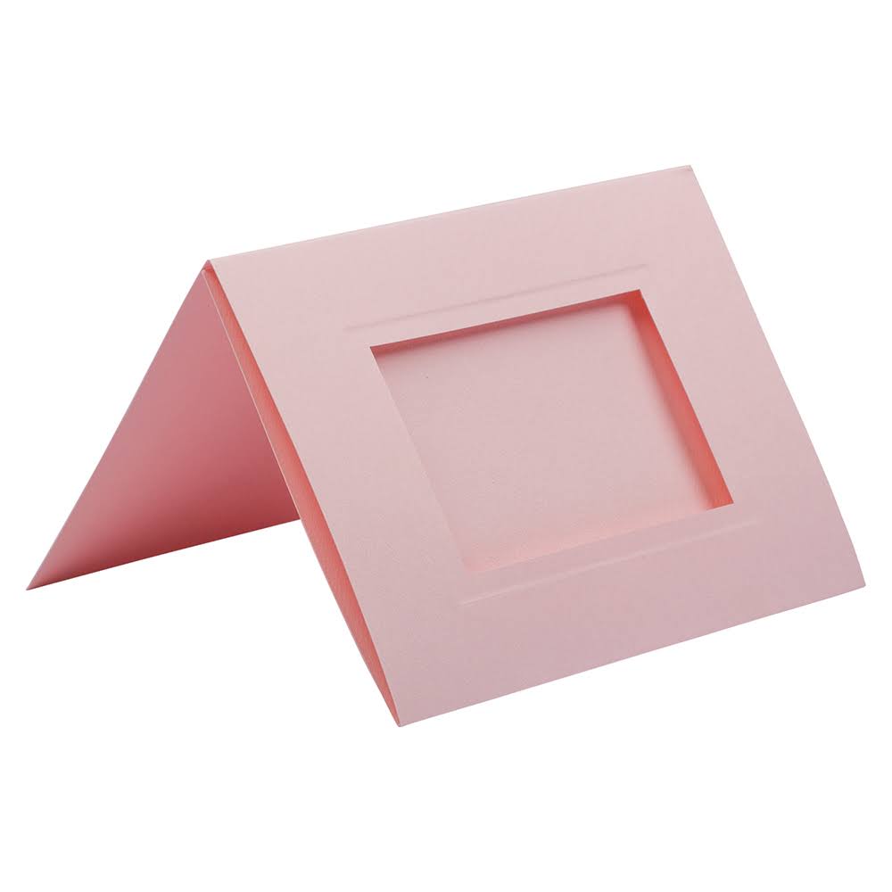 Baby Pink Foldover Cards with Photo Opening, 200 per Pack T86209