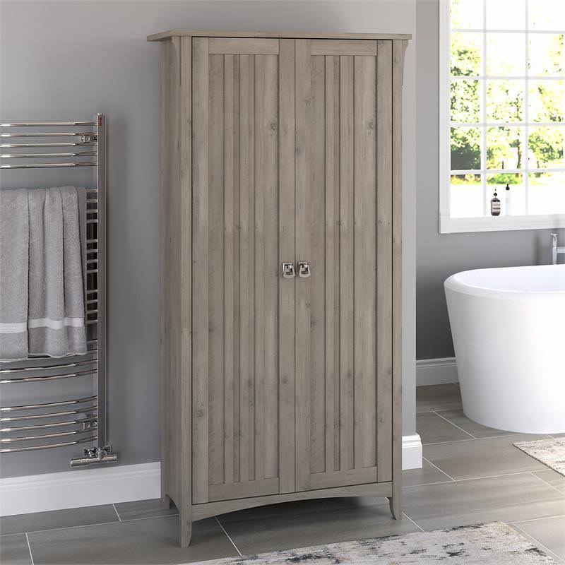 Gray Bathroom Storage Cabinet with Doors C9489
