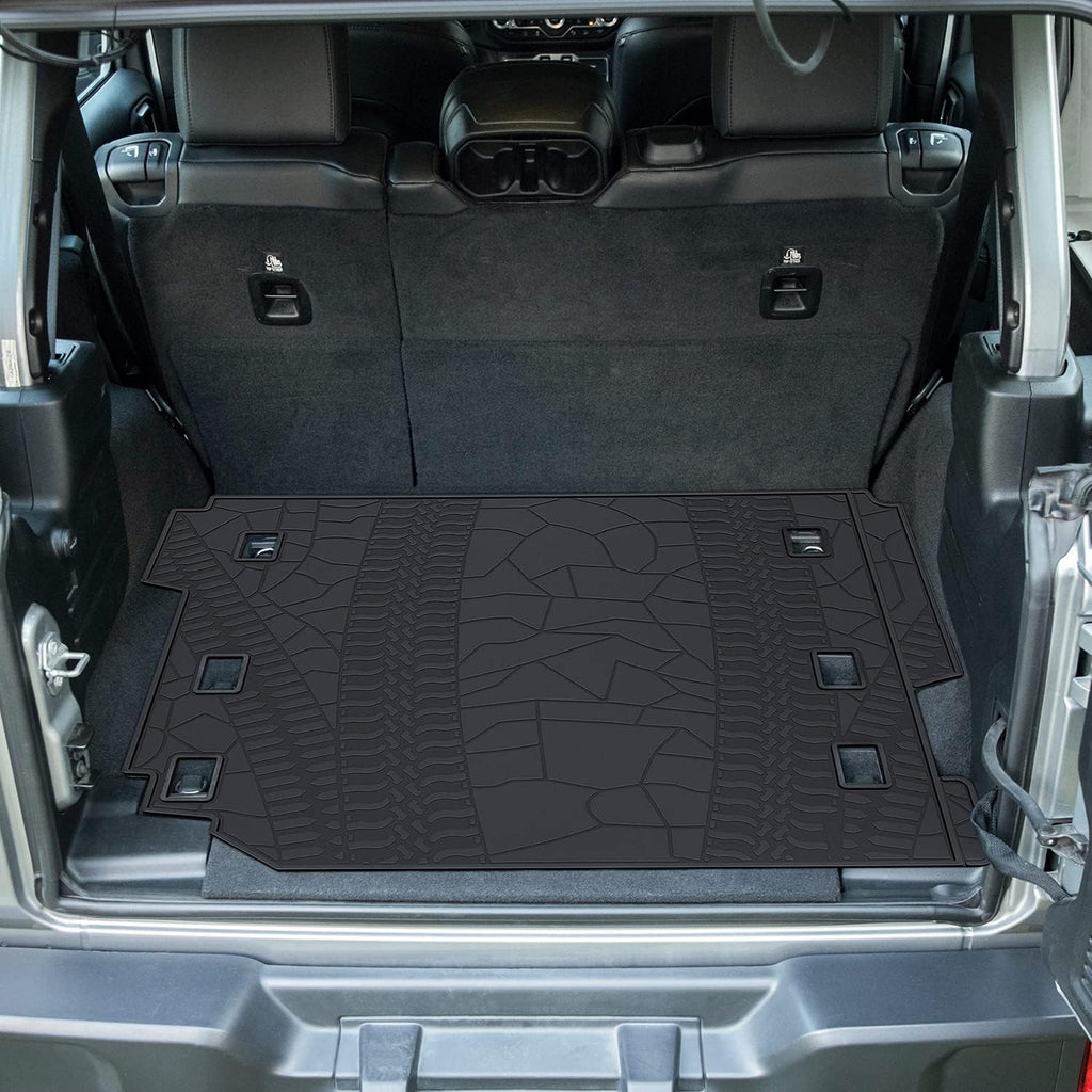 Black Heavy Duty Rubber Trunk Cargo Liner Mat for Jeep Wrangler 4-Door G4474