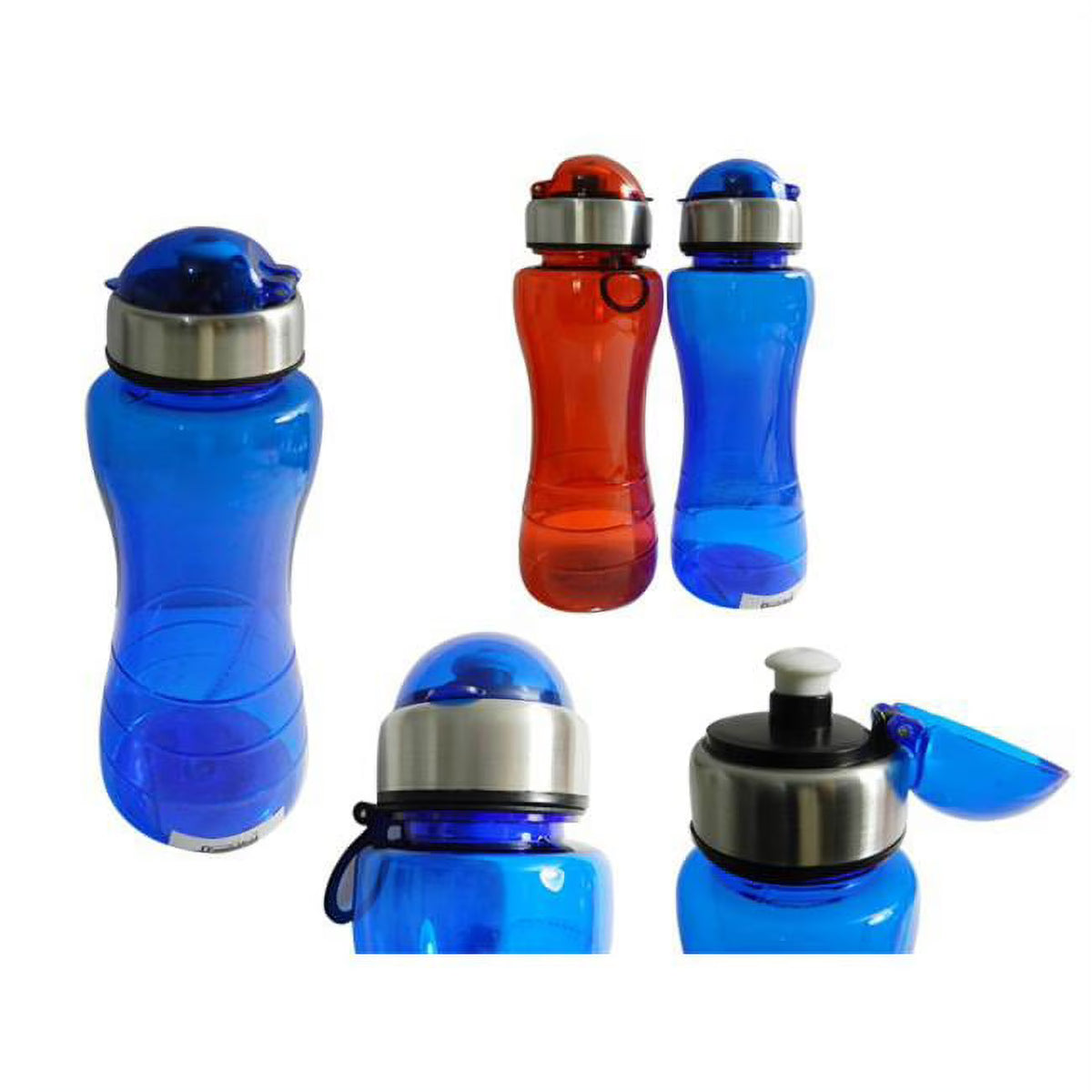 650 ml Blue & Red Water Bottle, Pack of 48 M900902