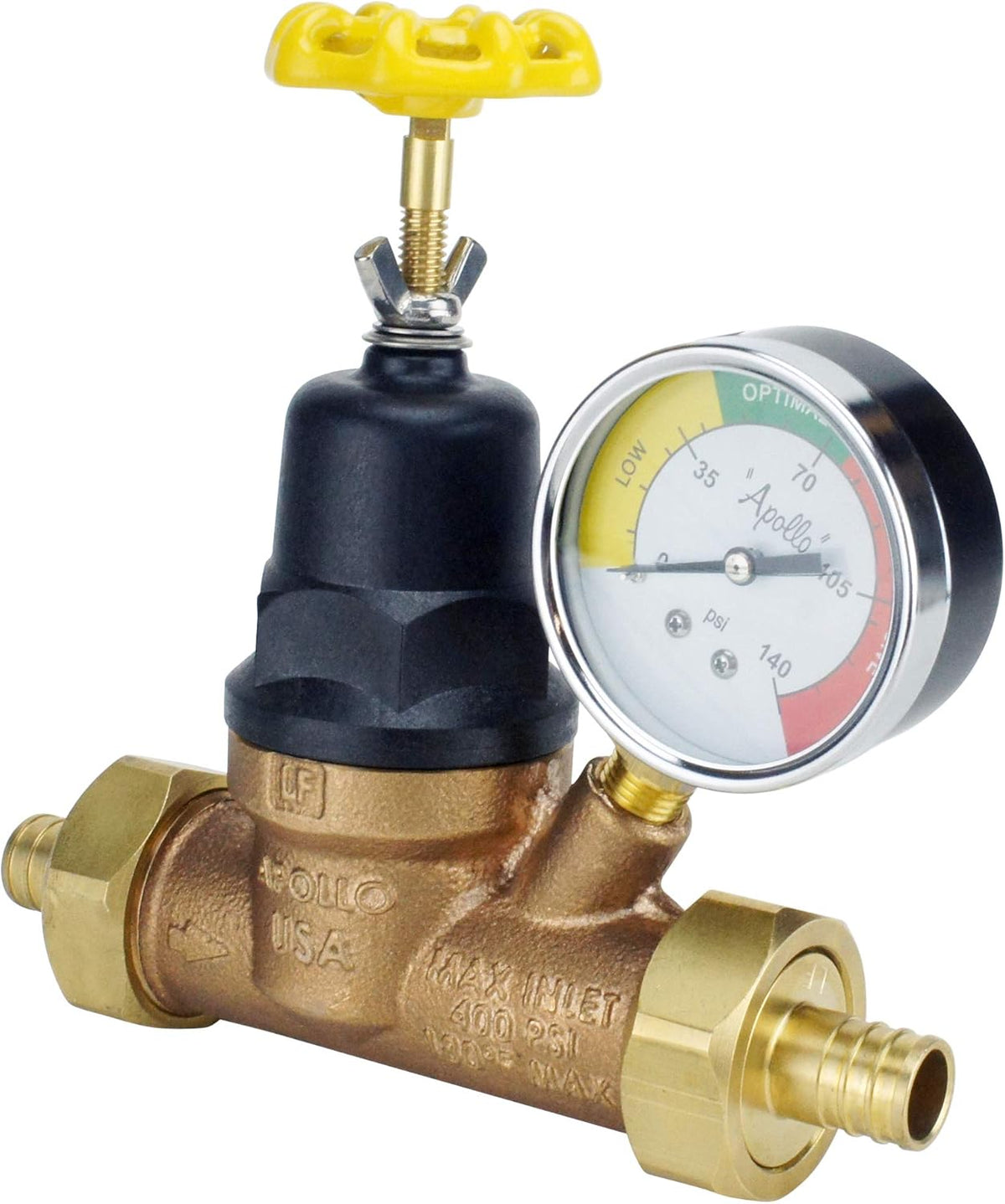 Water Pressure Regulator with Gauge, Bronze, Pack of 2 U6730