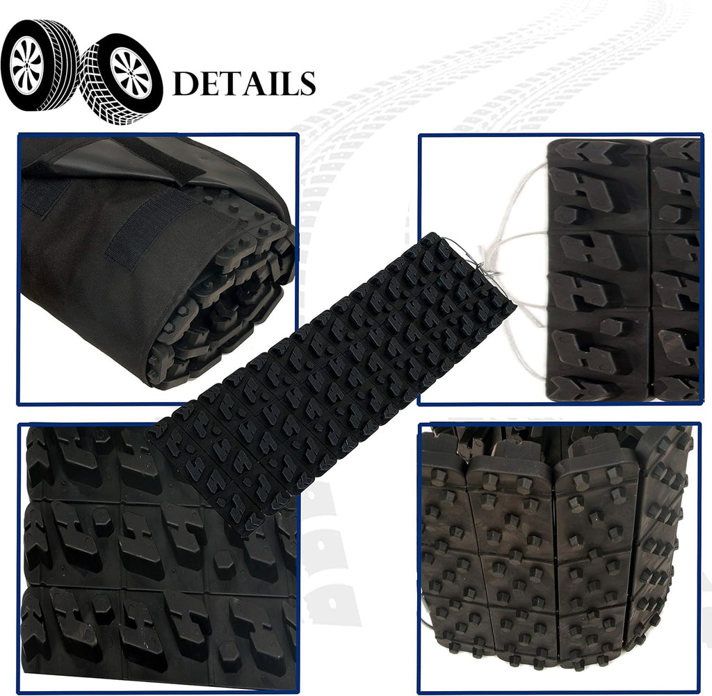 Tire Traction Mats, Two 39.3 Inch Emergency Caterpillar Bands D4436