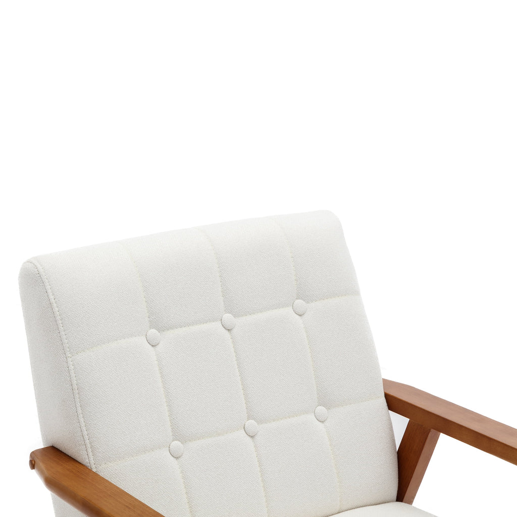 Accent Chairs Set of 2 with Side Table, Wood and Fabric Armchairs I91266