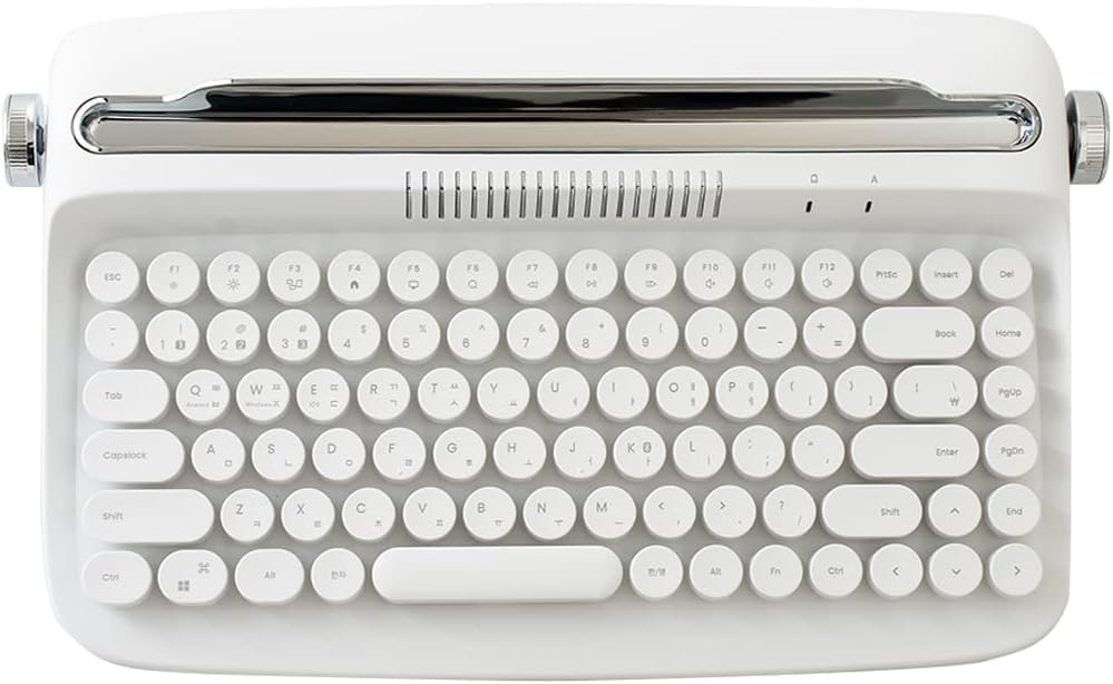 Baby Pink Wireless Bluetooth Typewriter Keyboard Pack of 2 M6772