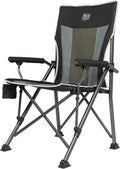 Folding Camping Chair with Padded Hard Armrest and Cup Holder Including Carry Bag (Black) S6310