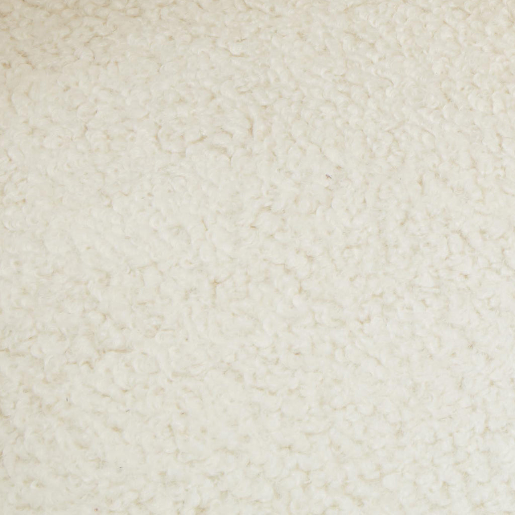 Cream Faux Shearling Swivel Chair with Gold Base H245658
