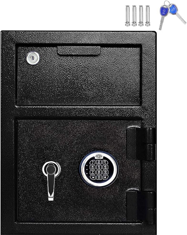Black Steel Depository Safe with Drop Slot C476