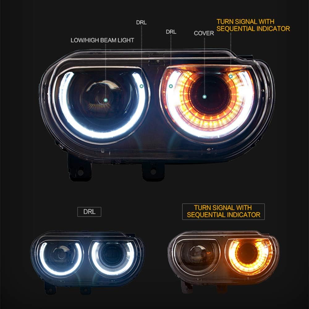 Smoked LED Tail Lights Project Assembly for Dodge Challenger I1459