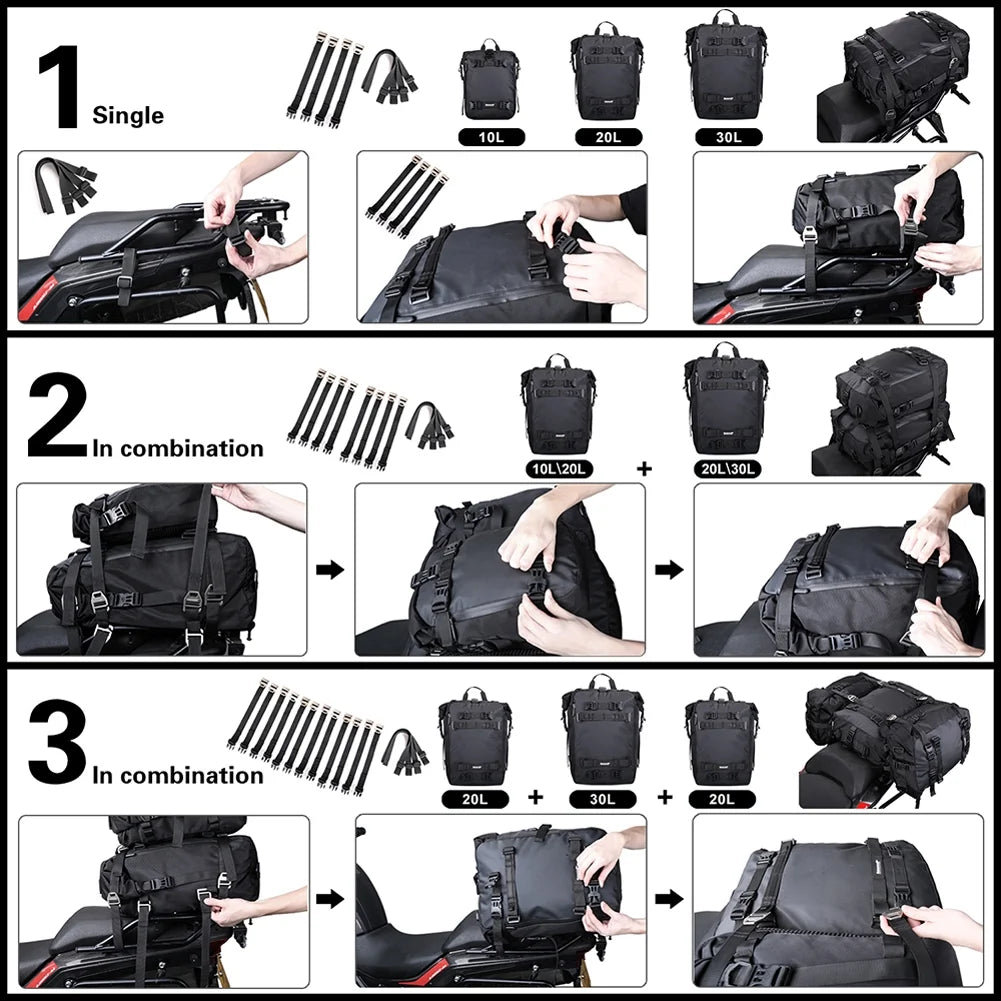 Waterproof Motorcycle Saddle Rack Trunk Luggage Bag X439901
