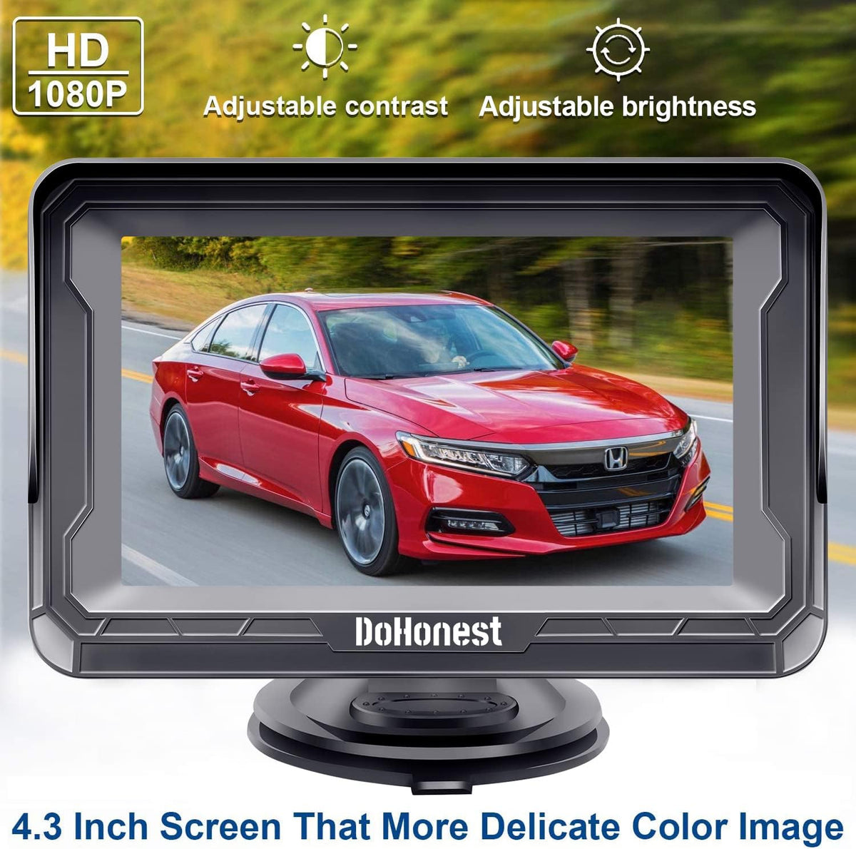 HD 1080P 7 LED Night Vision Reverse Camera with LCD Monitor, Pack of 2 B919