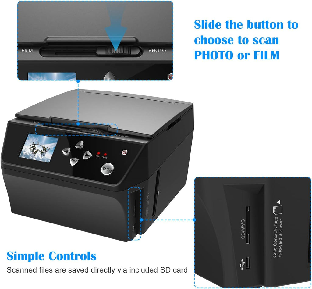 22MP Film & Slide Scanner with 8GB Memory Card J942683