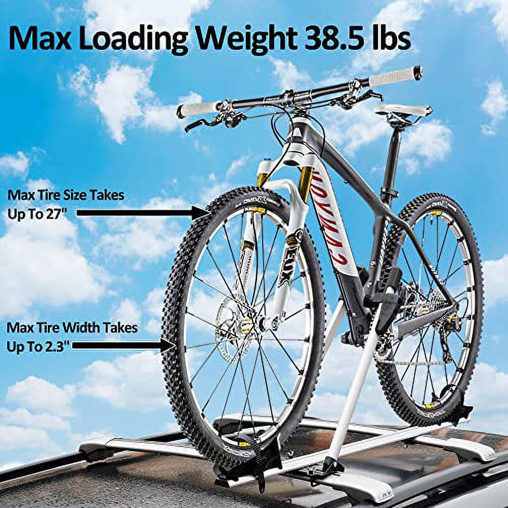 Universal Roof Mount Bike Rack, Fork Mount Bike Carrier, Aluminum, 1 Bike Capacity L697022