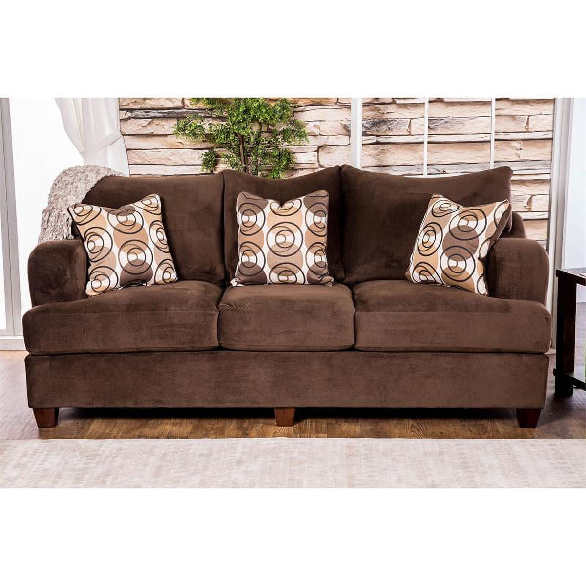Chocolate Fabric 2-Piece Sofa Set O30549