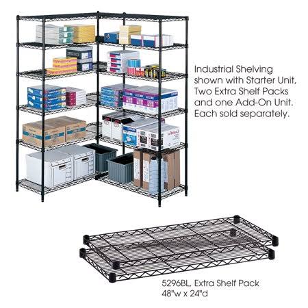 Wire Shelving Extra Shelf Pack, 48 x 24 in, Black S66743