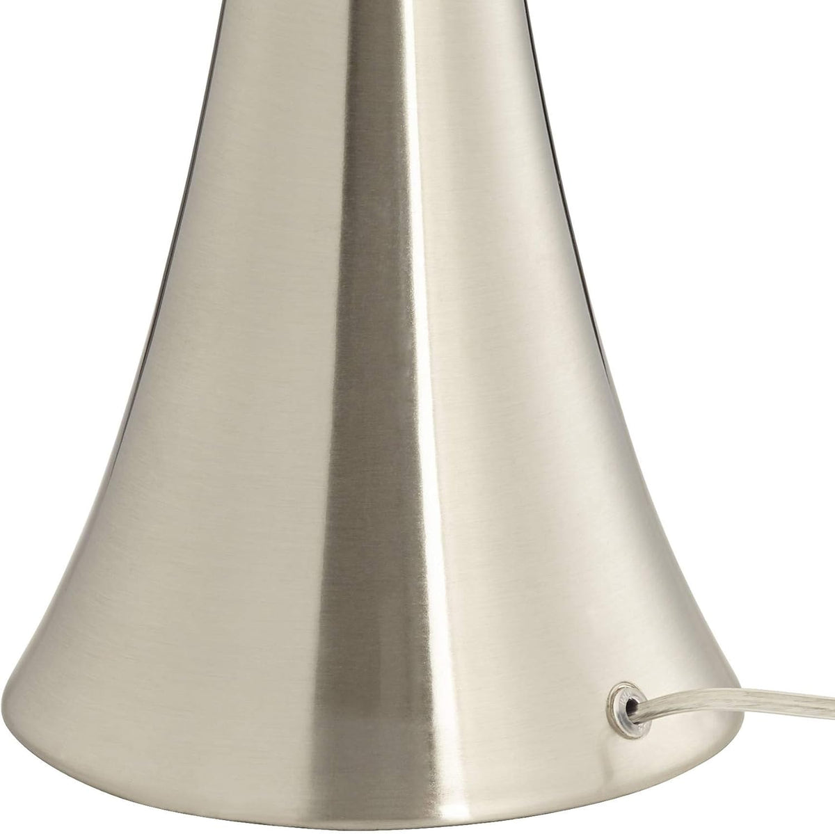 Silver Metal White Drum Shade Table Lamps Set of 2 K875471