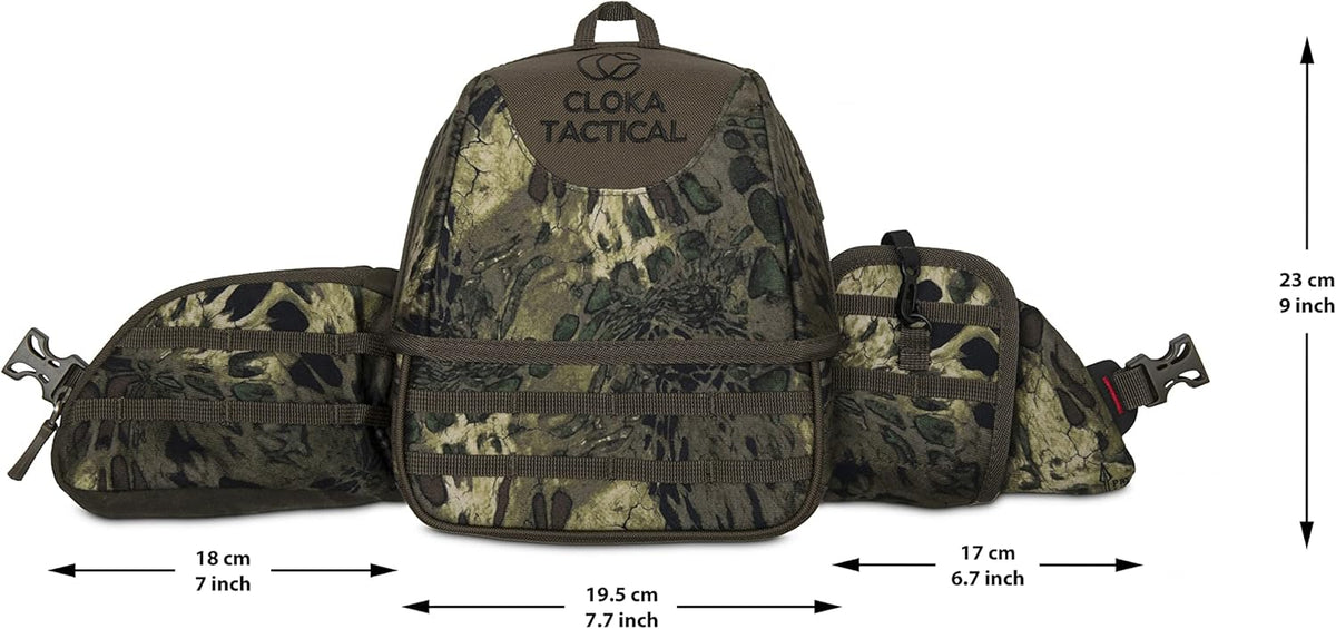 Waterproof Woodlands Camo Binocular Chest Pack with Rangefinder Pouch M6438