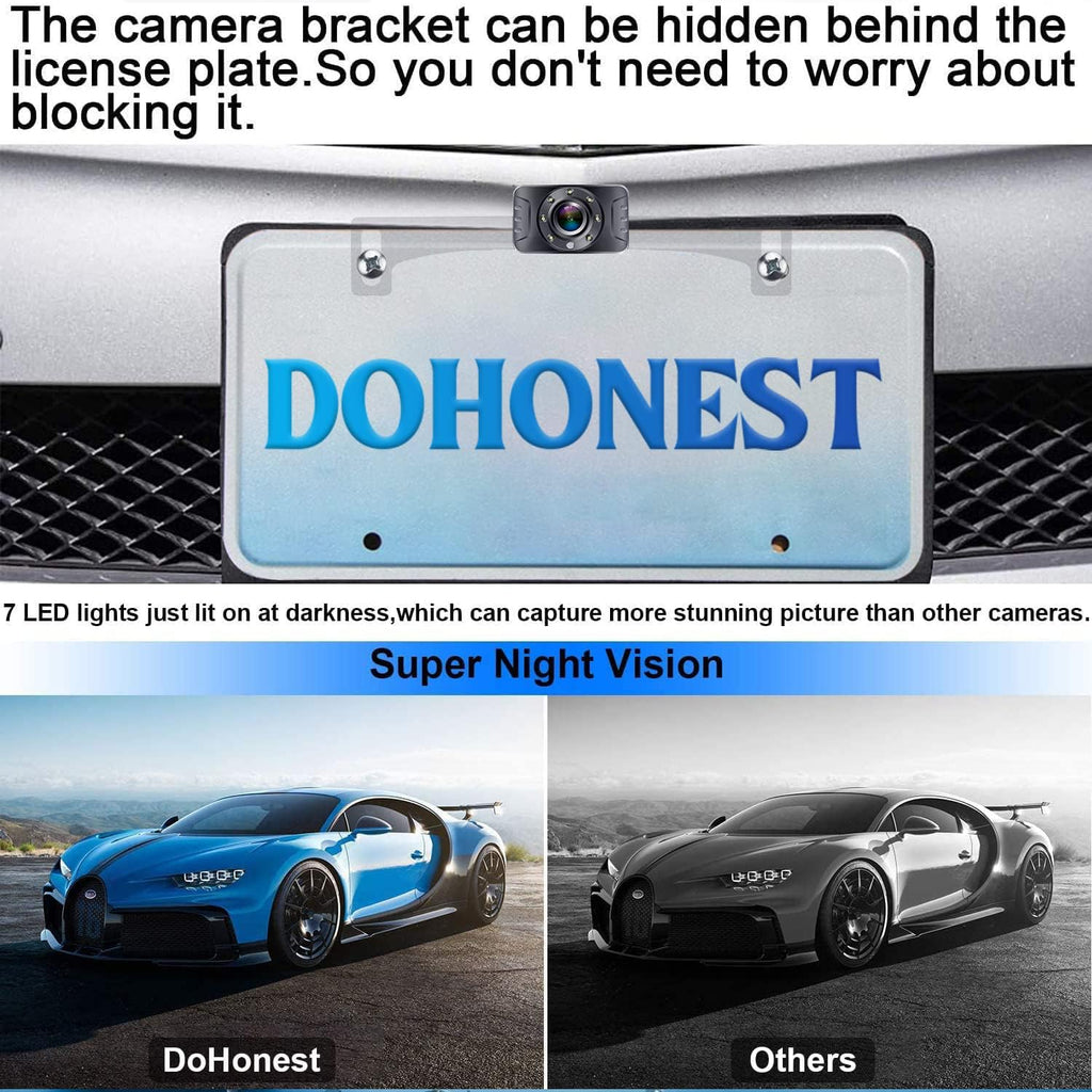 HD 1080P 7 LED Night Vision Reverse Camera with LCD Monitor, Pack of 2 B919