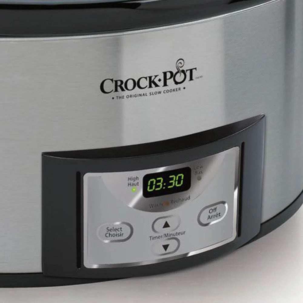 6 Quart Oval Slow Cooker Stainless Steel P619939