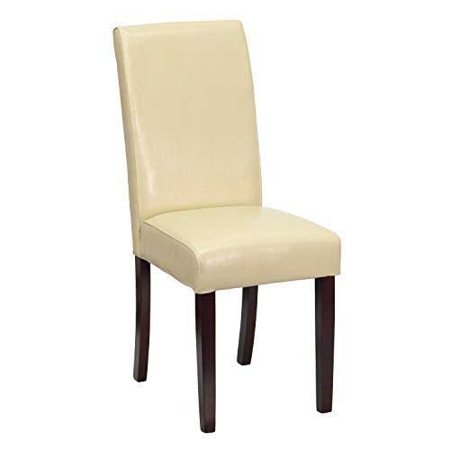 2 Pk. Ivory Leather Parsons Chair T8650