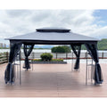 Gray 13x10FT Outdoor Patio Gazebo Canopy Tent Q5061