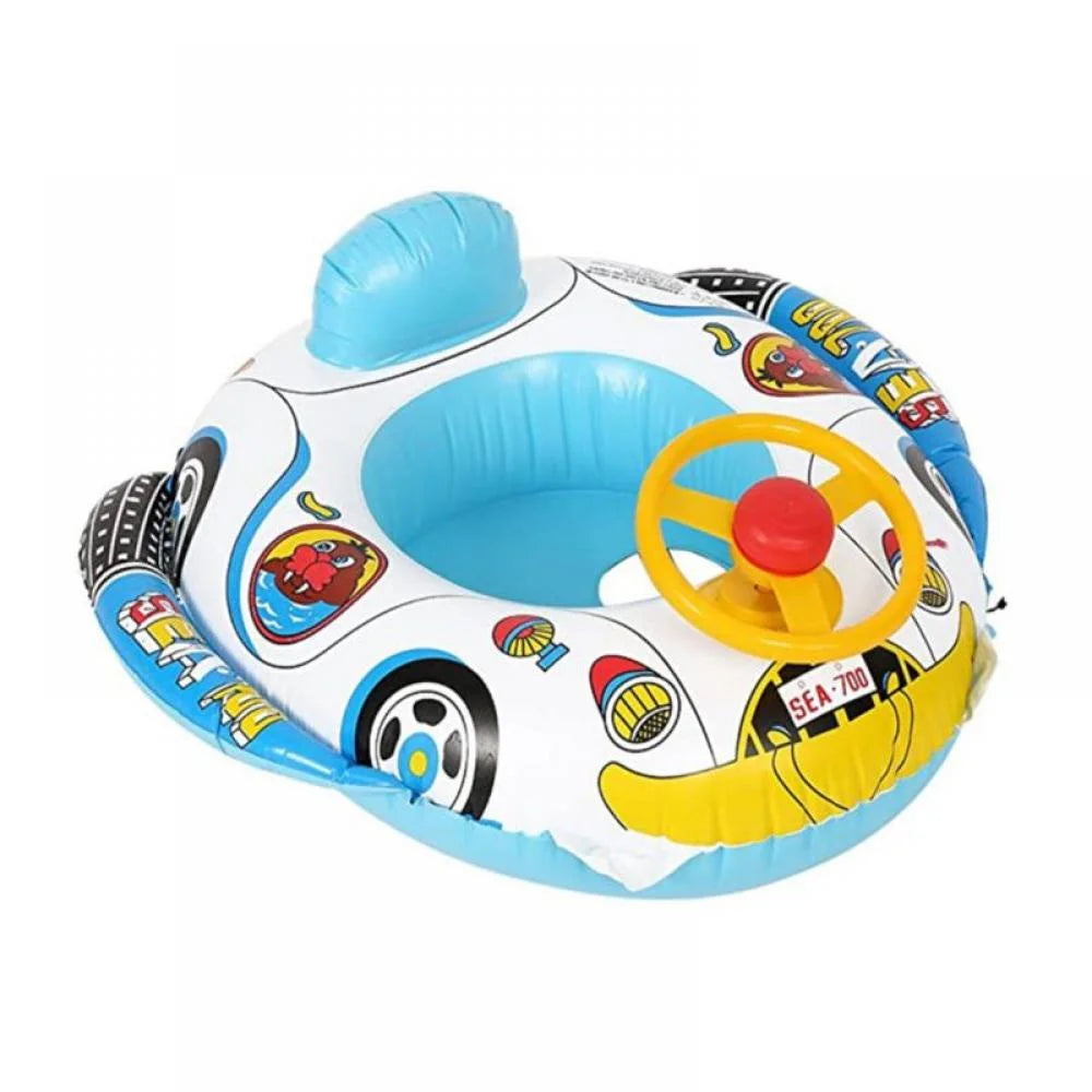 Inflatable Pool Float Ring with Steering Wheel Horn F235252