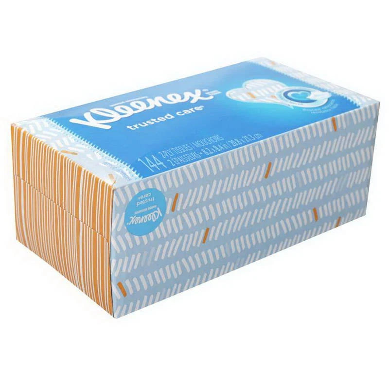 White Flat Facial Tissue 144 Count - 24 per Case C9603