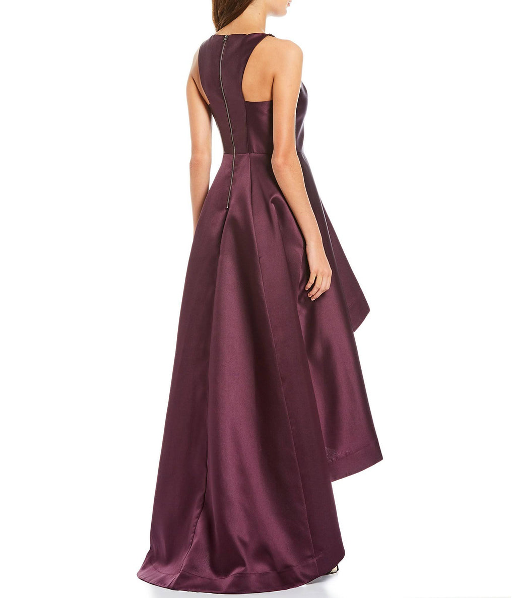 Black Mikado High-Low Gown Z188