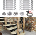 1/8 Cable Railing Kit Hardware Turnbuckle M5 Eye to Eye with 165Ft Wire Rope Stainless Steel Angle Adjustable 10 Cable Lines S62889