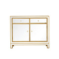 Antique Gold 2-Drawer 2-Door Storage Cabinet S29432
