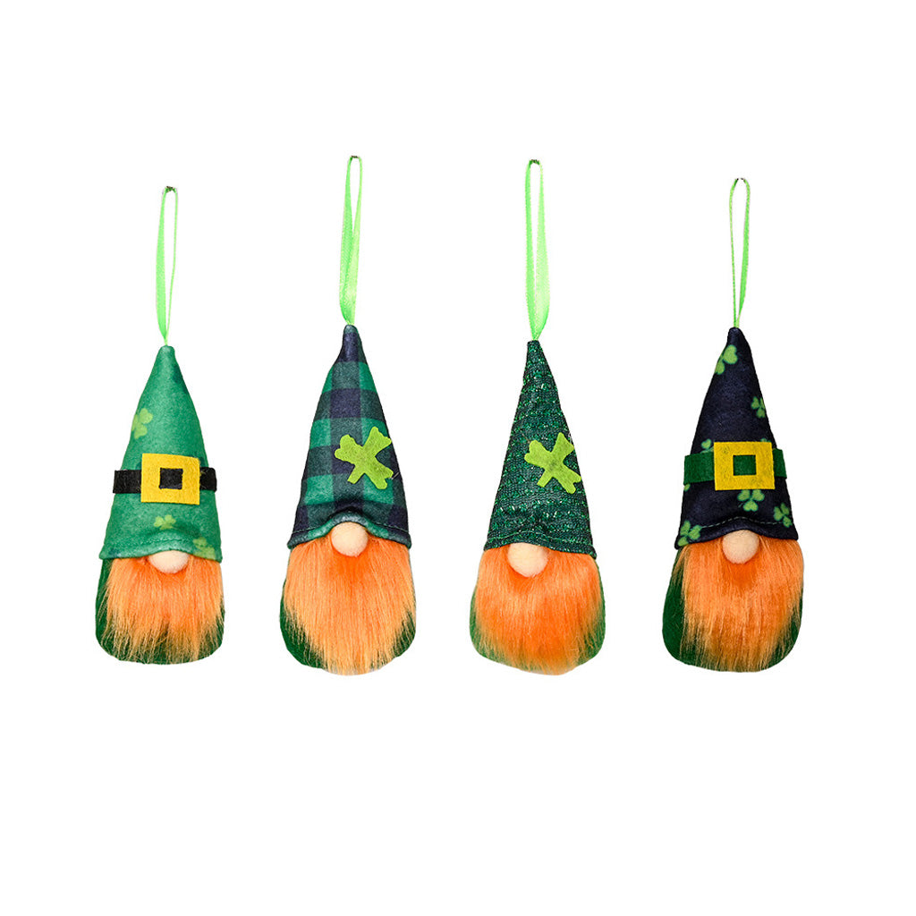 Set of 4 Plush Gnome Ornaments S341