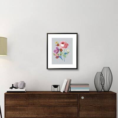 Gray Print Wrapped in Canvas, Black Framed F9012