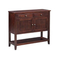 Espresso Console Table with 2 Drawers, 2 Cabinets and 1 Shelf T93450