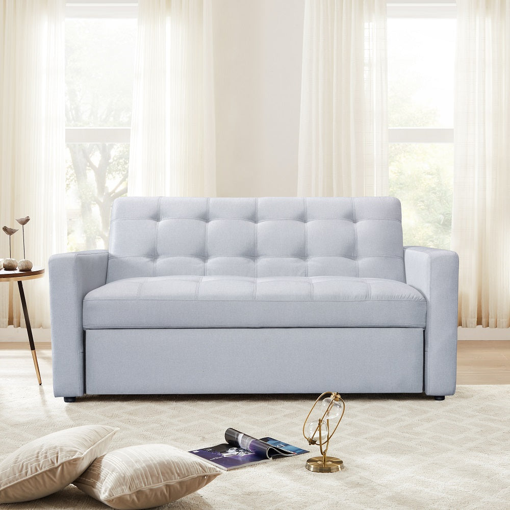 Light Gray Fabric Sofa with Sleeper L989