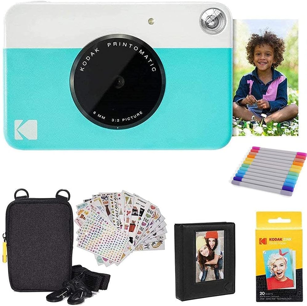Pink Digital Instant Print Camera with 2ʺx3ʺ Premium Photo Paper 50 Sheets Pack of 2 K65450