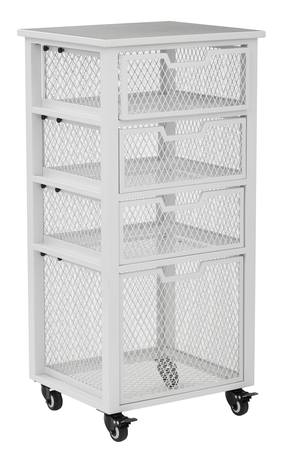 White 4 Drawer Rolling Cart F38233