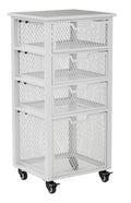 White 4 Drawer Rolling Cart F38233