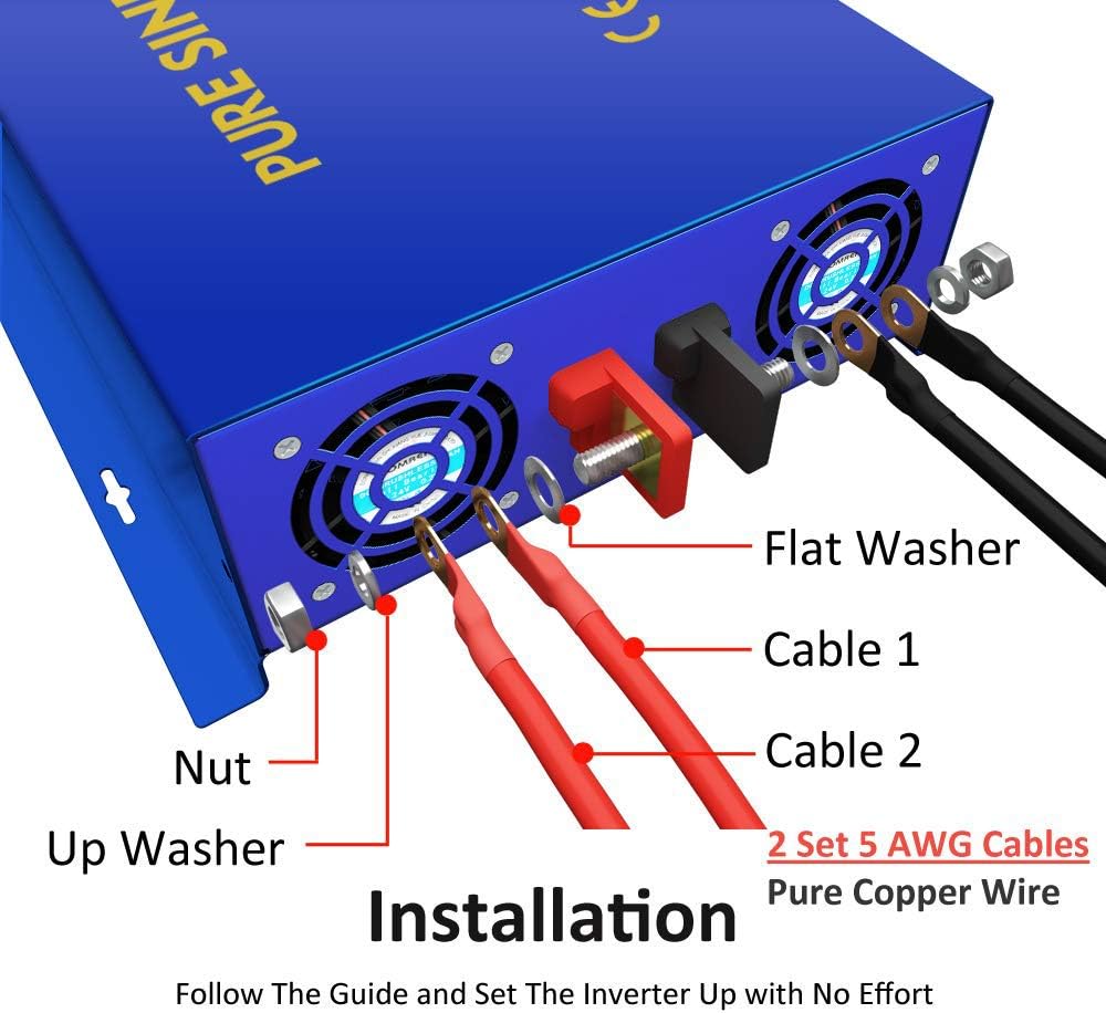 4000 Watt Pure Sine Wave Power Inverter 12V to 120V AC U50664