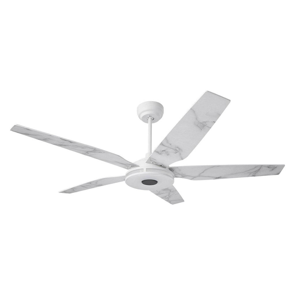 White Smart Ceiling Fan with Dimmable LED Light and Remote K88900