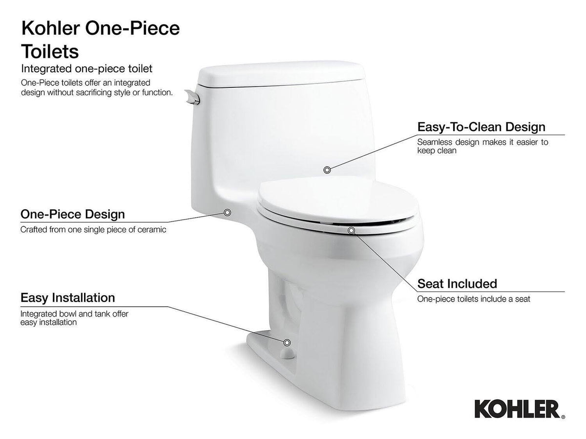 White One-Piece Elongated Comfort Height Toilet R712265