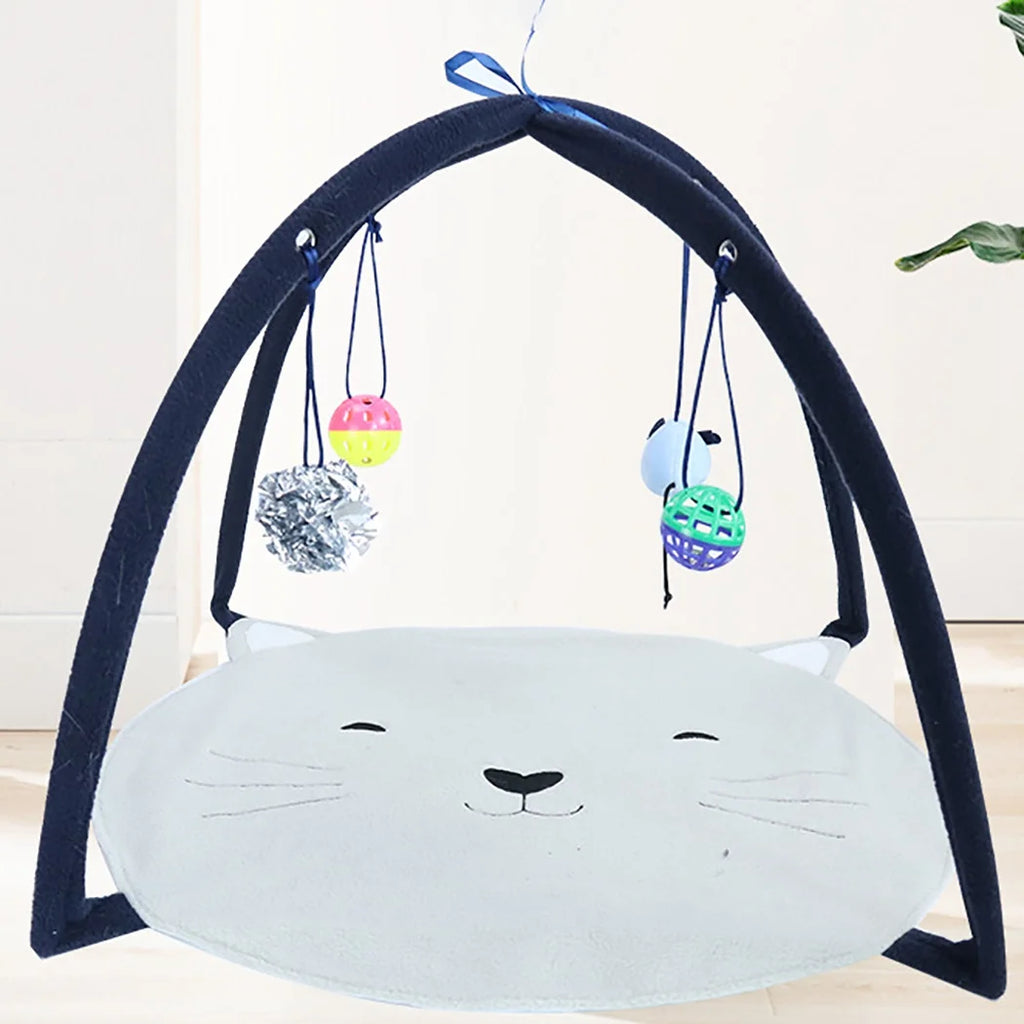 Foldable Cat Play Tent with Hanging Toys W396