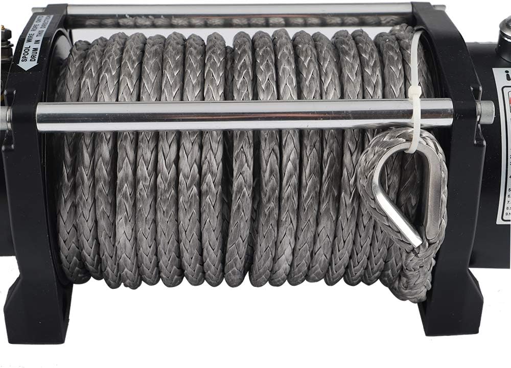 12V DC Winch with Synthetic Rope, 6 Ton Pulling Capacity V70961