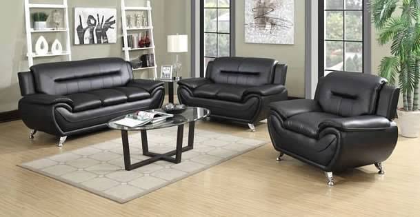 Red & Black Leatherette Sofa Set K69362