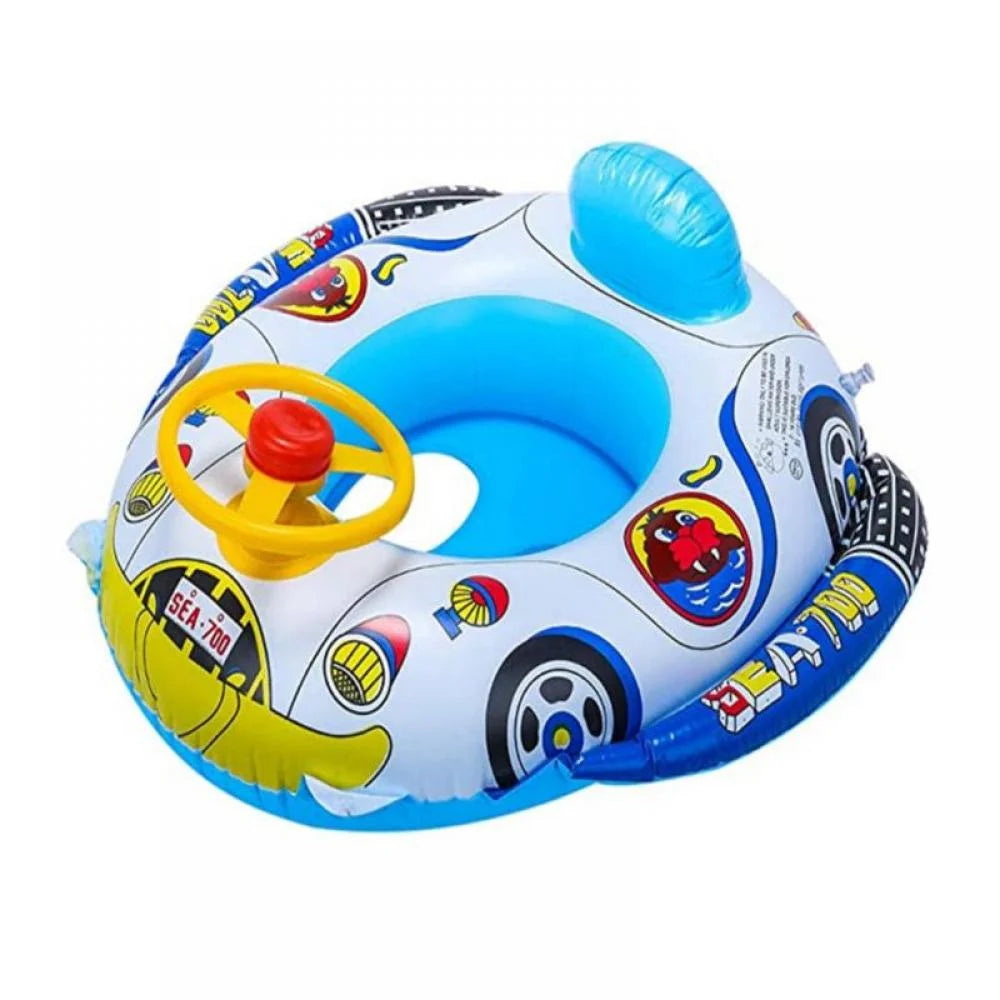 Inflatable Pool Float Ring with Steering Wheel Horn F235252