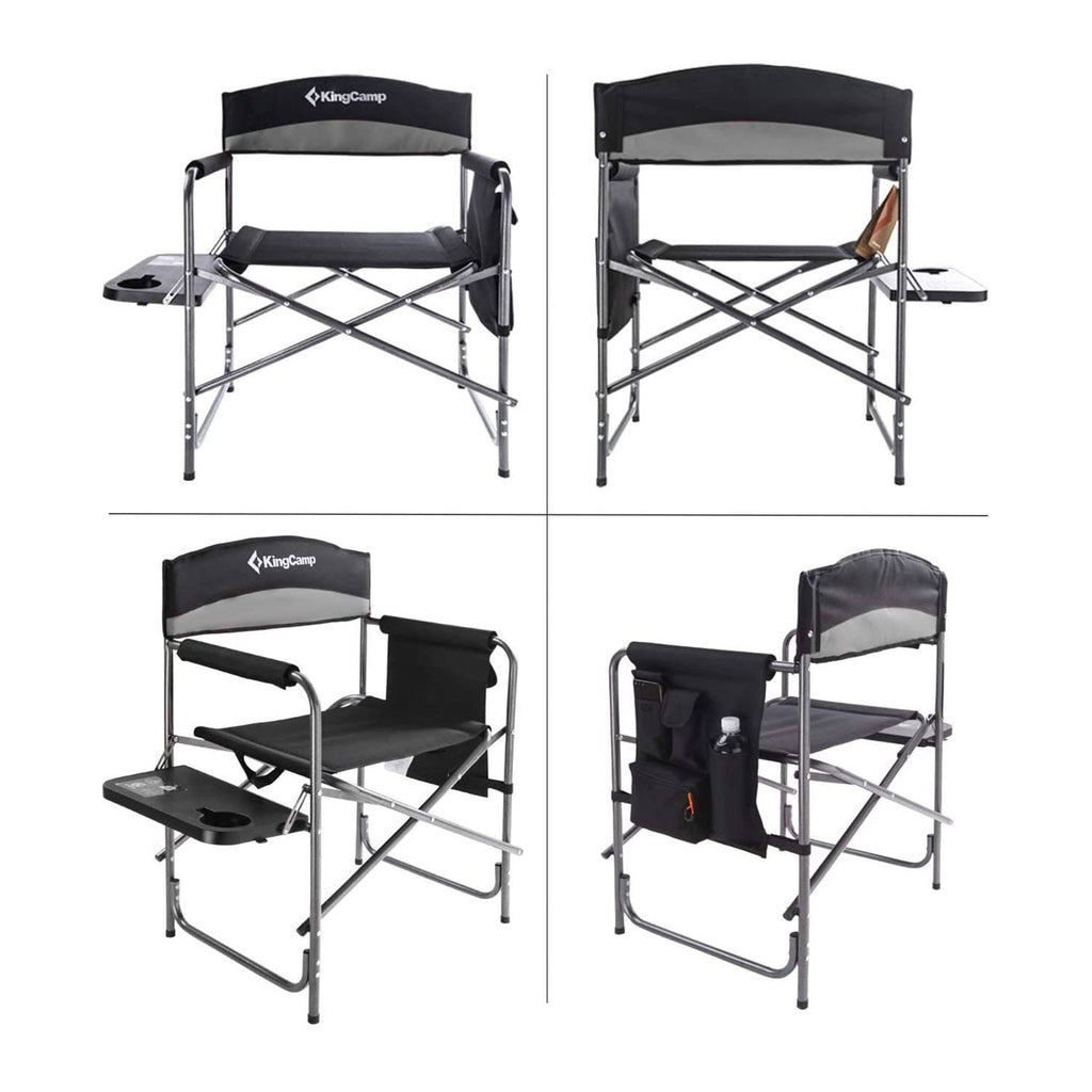 Oversize Padded Folding Director Chair with Side Table and Pocket A528