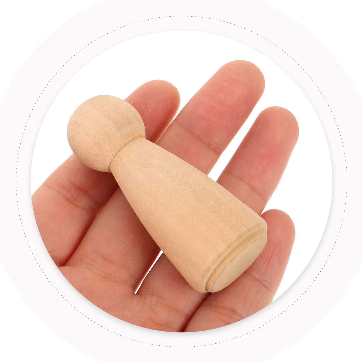 Natural Unpainted Wood Dad Peg Doll Z11764