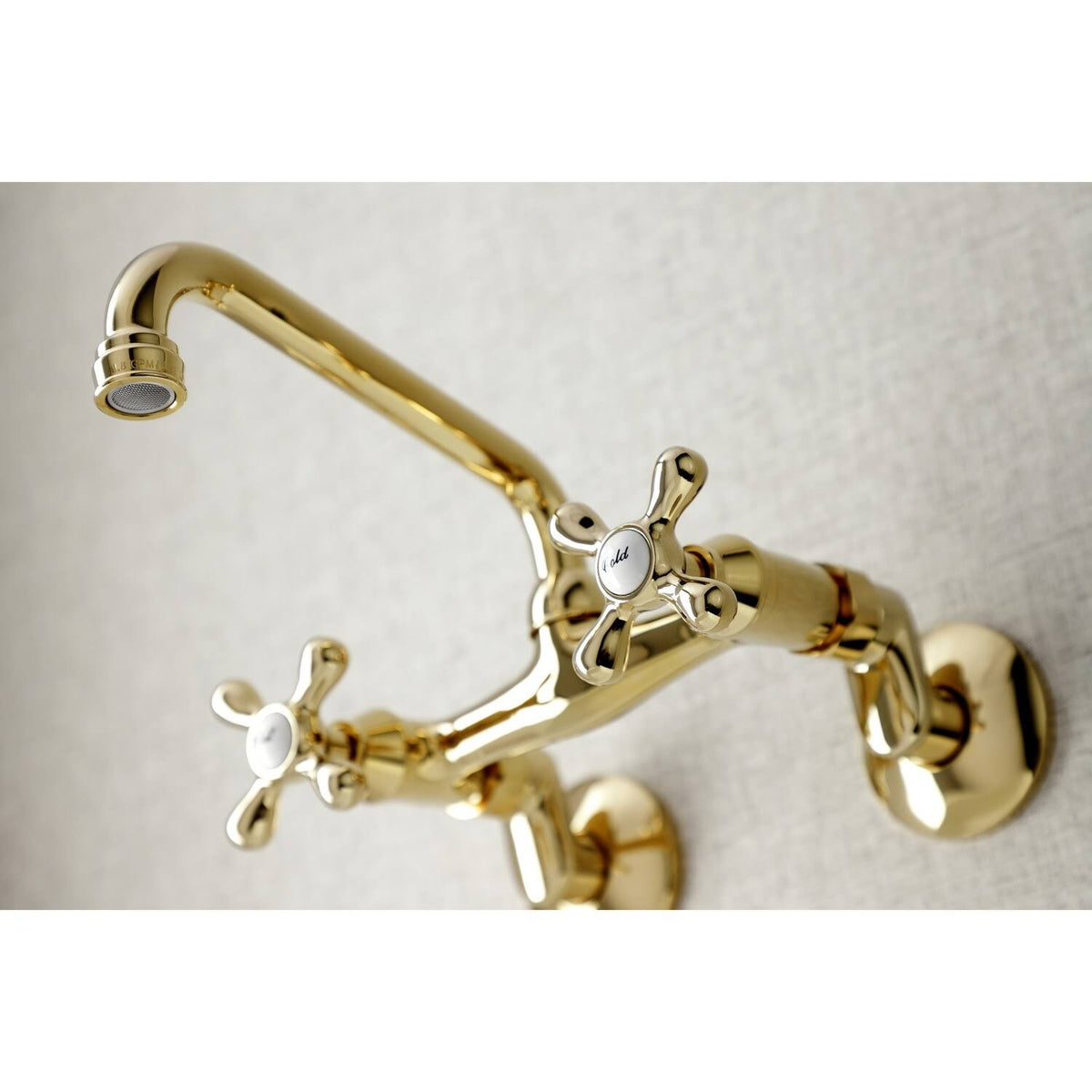 Polished Nickel Two Handle Wall Mount Kitchen Faucet I5011