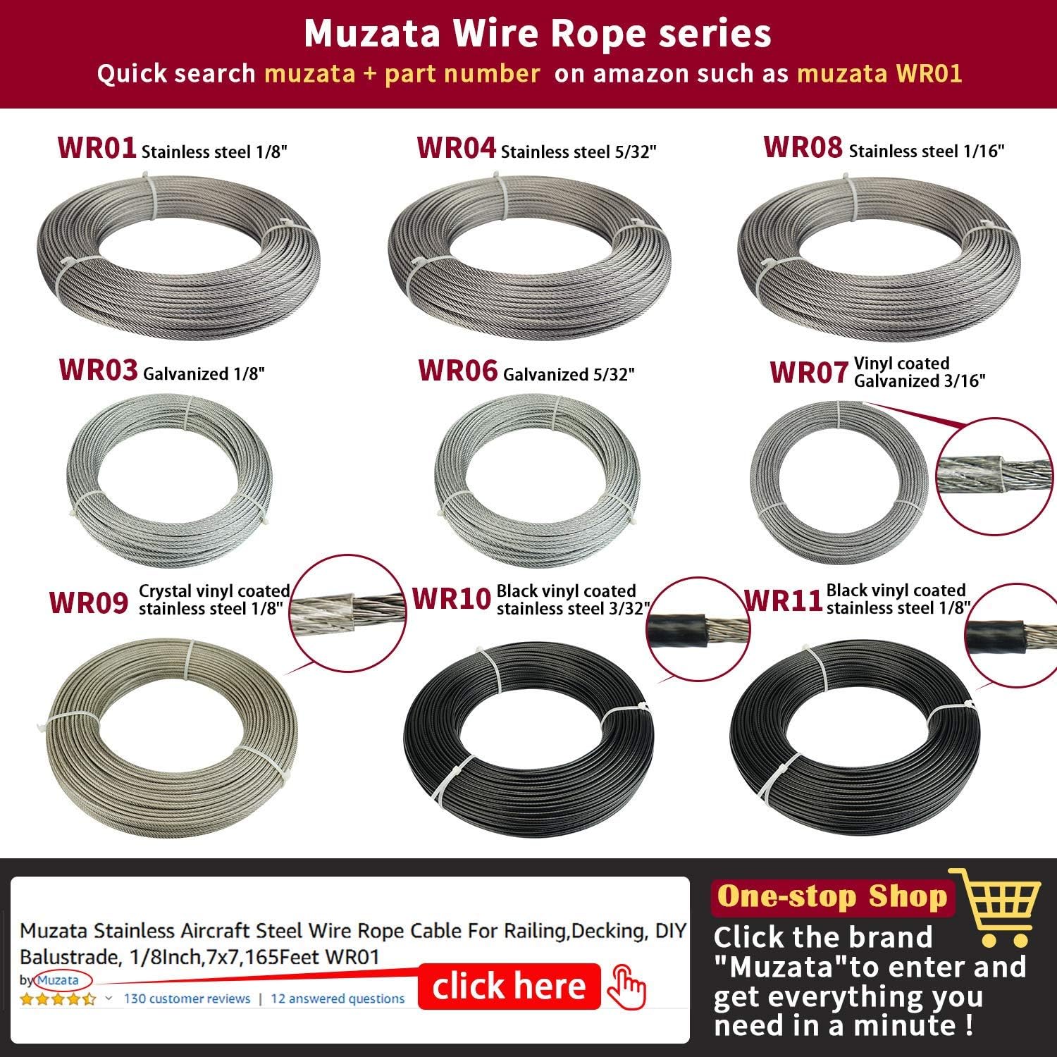 1/8 Cable Railing Kit Hardware Turnbuckle M5 Eye to Eye with 165Ft Wire Rope Stainless Steel Angle Adjustable 10 Cable Lines S62889