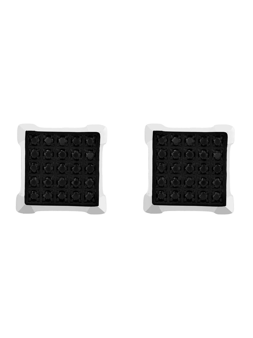 Black Diamond Stainless Steel Square Stud Earrings E210901