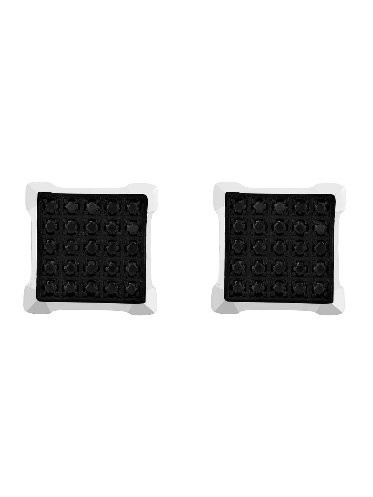 Black Diamond Stainless Steel Square Stud Earrings E210901