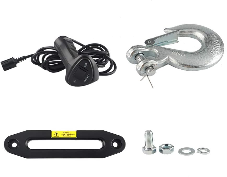 12V DC Winch with Synthetic Rope, 6 Ton Pulling Capacity V70961